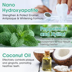 Toothpaste Tablets,150 Nano Hydroxyapatite Toothpaste Tablets, Chewable Xylitol Toothpaste Tablets, Fluoride-Free - Natural Whitening Remineralizing Travel-Friendly Eco Tabs, Peppermint