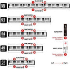 Piano Keyboard Stickers for 88/61/54/49/37 Key, Bold Large Letter Piano Stickers for Learning, Removable Piano Keyboard Letters, Notes Label for Beginners and Kids, Multicolor