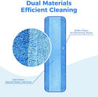 4-Pack Microfiber Cleaning Pads, 18-Inch Microfiber Mop Pads Compatible with Bona Mop, Washable and Reusable Mop Pad Refills for Hardwood Tile Laminate Floors