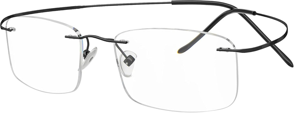Eyekepper Titanium Rimless Reading Glasses Readers Men Women Black +2.25