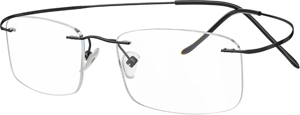 Eyekepper Titanium Rimless Reading Glasses Readers Men Women Black +2.75