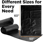 ToughBag 64-65 Gallon Trash Bags, 50x60" Extra Large Trash Can Liners for Toter, (50 Count) Heavy Duty – Made in USA