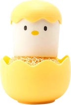Cartoon Eggshell Dish,Cleaning Brush Long Lasting,Easy to Grip Cute Kitchen Scrub Brush,for Fresh Eggs and Incubator Scrub Brush for Washing Dishes Kitchen Utensils (Yellow)