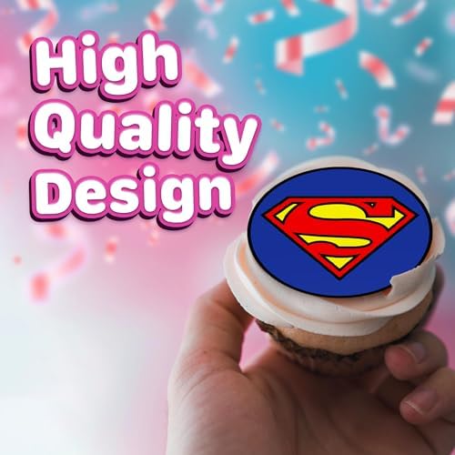 30 x Edible Cupcake Toppers – Hero Logo-Inspired Collection of Edible Cake Decorations | Uncut Edible on Wafer Sheet