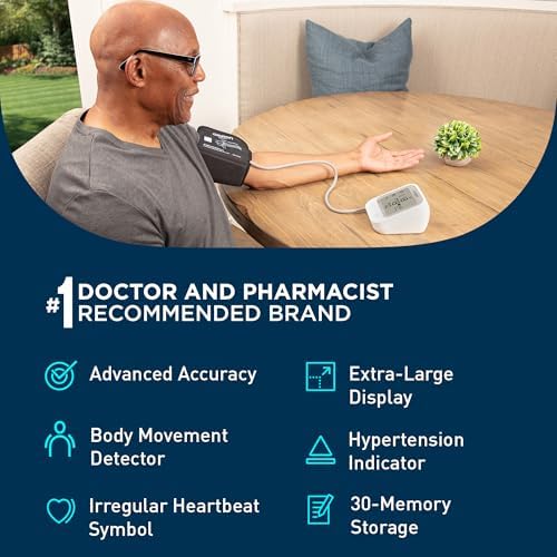 OMRON Silver Blood Pressure Monitor for Home Use & Upper Arm Blood Pressure Cuff - #1 Doctor & Pharmacist Recommended Brand - Clinically Validated - Connect App
