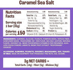 Munk Pack Fiber Nut Bars, Caramel Sea Salt, Prebiotic Probiotic GLP-1 Snack, 5g Fiber, Gut Friendly Allulose, 5g Plant Protein, Gluten Free, Keto, No Sugar Alcohol, 3g Net Carb, 12 Count
