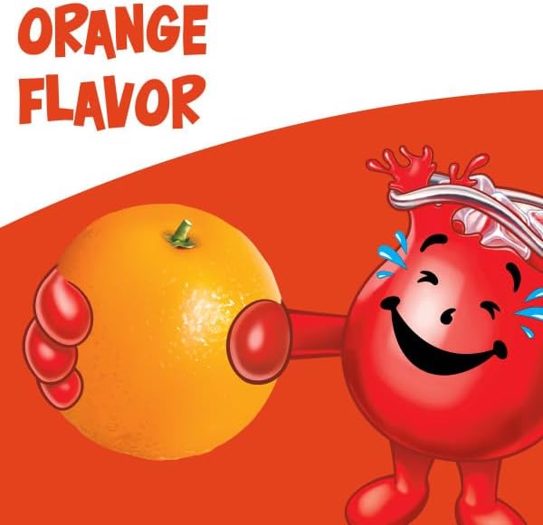 Kool-Aid Orange Unsweetened Soft Drink Mix, 0.15-Ounce Packets (Pack of 96)