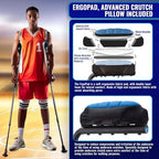 Ergobaum Dual(5' to 6'6'') Ergonomic Underarm Crutches (1 Pair) of Double-Function Shock Absorber Underarm Crutches with Arm Support (Black)