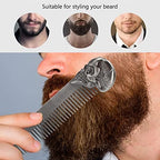 Pocket Beard Comb, Zinc Alloy Skull Pattern Hair Styling Combs, Mustache Comb with Smooth Rounded Teeth, for Men Travel Grooming (Silver)