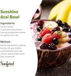 Sunfood Superfoods Organic Acai Powder - Acai Powder Organic, Acai Powder for Smoothie Bowles, Dried Acai Berry Mix with Antioxidants & Vitamin C, 100% Pure, USDA Organic, Non GMO - 4 Oz Bag