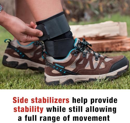 ACE Deluxe Ankle Stabilizer, Adjustable, Black, 1/Pack