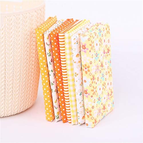 AUEAR, 35 Pack Cotton Print Fabric Bundle Squares 9.8"x9.8" Quilting Sewing Floral Precut Sheets for DIY Scrapbooking Dot Pattern (Bright Colors: Red & Blue Yellow Pink Green)