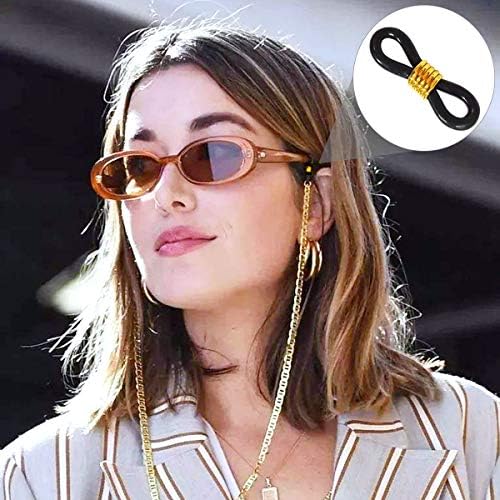 40 Pieces Eyeglass Chain Ends Adjustable Rubber Spectacle End Connectors for Eye Glasses Holder Necklace Chain