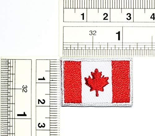 Umama Patch Set of 3 Mini flag '' 0.6X1.1 '' Country Canada Flag National Iron On Patches Canada Flag Sticker Embroidery Iron on Applique Patches Craft DIY Clothes Jeans T-Shirt Hat Backpacks