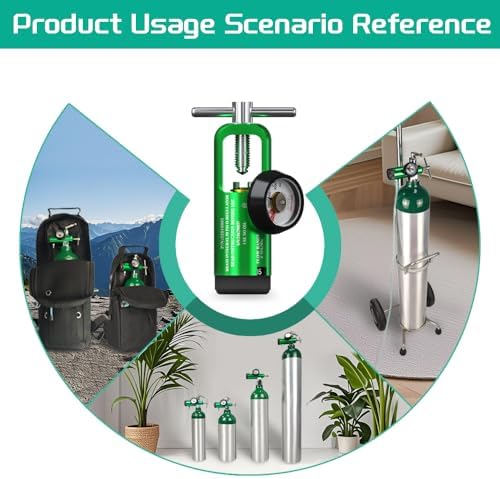 Oxygen Regulator CGA870 Connection, Portable Oxygen Regulator with Brass Sleeve, 0-15LPM, Includes 1 Wrench and 5 Brass Yoke Washer Seals