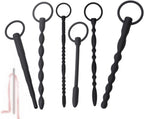 Men's Flexible Hollow Fitness Rod Black Lightweight Urethral Probe 6 Types of Workout Accessories-ushlM34 (6PCS)