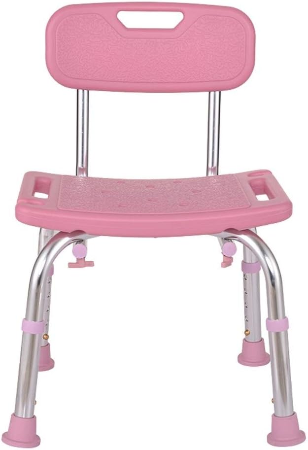 Shower Stool 150kg, Bath Seat with Backrest, Shower Chairs and Benches Bathtub Seat for Elderly, Senior, Handicap & Disabled, Adjustable Hight Non-Slip Design, Pink
