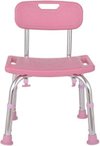 Shower Stool 150kg, Bath Seat with Backrest, Shower Chairs and Benches Bathtub Seat for Elderly, Senior, Handicap & Disabled, Adjustable Hight Non-Slip Design, Pink