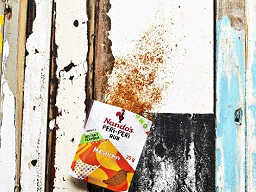 Nando's PERi-PERi Medium Dry Rub - BBQ Seasoning Instant Flavor with a Blend of Garlic, Herbs and Spices with PERi-Peri 25g (6PK)