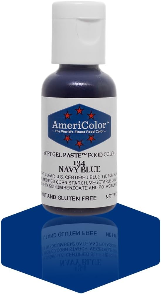 1 X NAVY BLUE .75 Ounce Soft Gel Paste Food Color