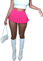 Women's Mini Pleated Skirts Sexy Club Y2k High Wiast Stretchy Tennis Skater A-line Skirt