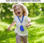 Beautyflier Asthma Inhaler Case Lanyard Holder Keychain Travel Handy Mini Bag for Adults and Kids, Does Not Include Inhaler (Blue)