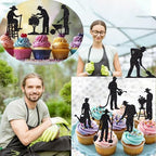 Gardener cupcake Toppers,Gardeners Flowers and Plants Cultivate Enthusiasts Birthday Cake Decorations,Garden Theme Cake Picks Baby Shower,Summer Birthday/Men Women Retirement Party Decorations