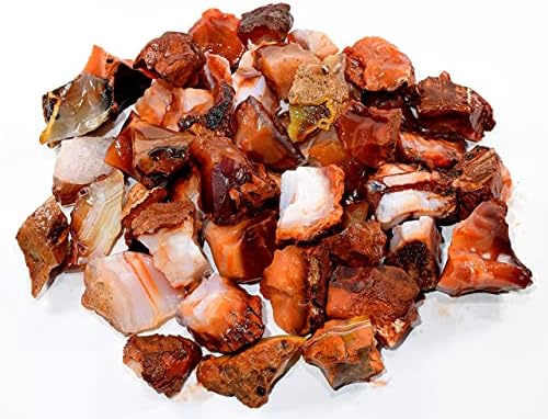 Red Orange Carnelian Agate Rough Stones Natural Crystal Mineral Gemstone Cabochons Rock Specimen Cabs - Madagascar (30PCS)