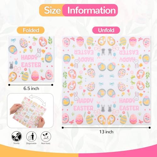 20 Pack Disposable Paper Napkins,Soft Absorbent Biodegradable Cocktail Napkin, Floral Egg Decorative for Spring Celebrations Picnic Kids Birthday