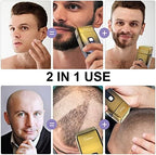 Hatteker Foil Head Shaver Triple Blades Electric Shaver Razor for Men Close Bald Head Barber Trimmer Waterproof Wet & Dry, Cordless, Gold