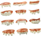 Marrywindix 12 Pieces Gnarly Teeth Gag Teeth Ugly Fake Teeth Vampire Denture Teeth for Halloween Costume Party Favors Photos Props (12 Styles)
