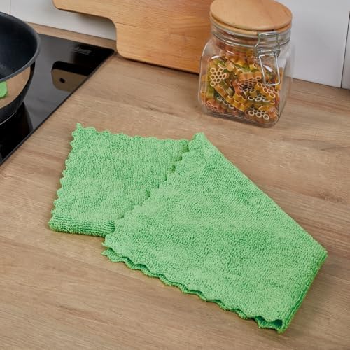 Spontex - 8 + 2 Free Multi-Purpose Microfiber Cloths, 1 Pack of Multicolor Cloths