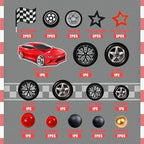 27 PCS Racing Wheel Cake Topper Tyre Cake Decorations for Racing Theme Race Car Birthday Supplies (01)