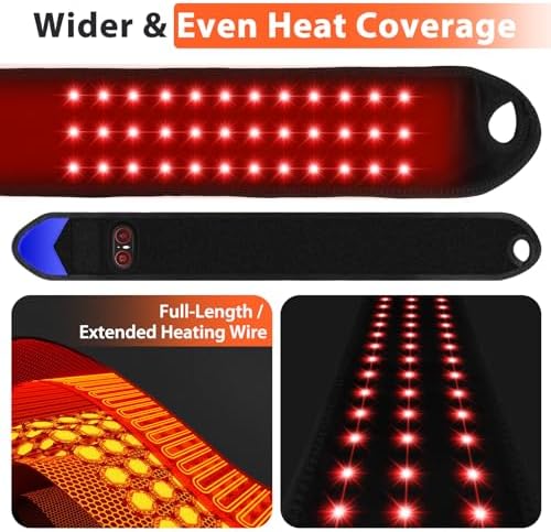 Cordless Arm Heating Pad Wrap with Red Light, 5000mAh Elbow Heating Pad Wrap, Fast Heating, Heated Elbow Arm Sleeve with 3 Heat & Timing Settings