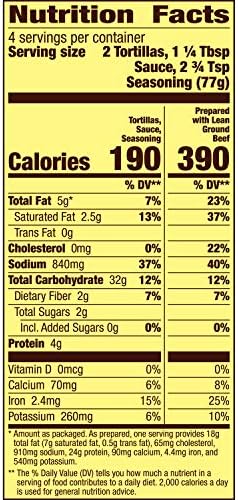 Old El Paso Soft Tortilla Bowl Dinner Kit, Mild Taco Sauce and Seasoning, 8 Ct, 10.9 oz (Pack of 2)