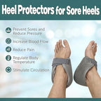 Vogana 1 Piece Fuzzy Heel Protectors for Pressure Sores Ulcers Elderly Bedridden Cushion Adjustable Pillow for Surgery Recovery Grey
