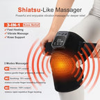Knee Massager with Heat for Pain Relief V5.0[2026 Upgraded] - Electric Cordless Heated Knee Brace with 6 Heat Levels and 3 Vibration Massage Mode, Gifts for Men Women (Black, 1-Pack)
