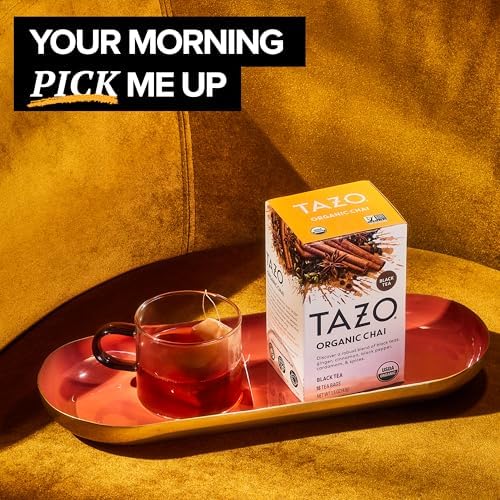 TAZO Organic Chai Black Tea Bags, Caffeinated tea, 16 Total Bags