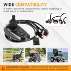 Kozlira Electric Wheelchair Joystick Controller 24V DC, Universal 4 Keys Power Wheelchair Controller with Adjustable Speed, 50A Replacement Mobility Accessory