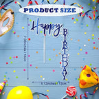 6 Pieces Acrylic Happy Birthday Cake Toppers Decoration Right Angled Shape Vertical Cake Pick Decor Party Supplies for Adults Friends