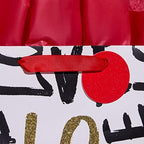 SUNCOLOR Large Valentine's Day Gift Bag with Tissue Paper, Black and Gold Love Design, 13 x 10.2 x 4.7 Inches, for Birthday, Mother's Day