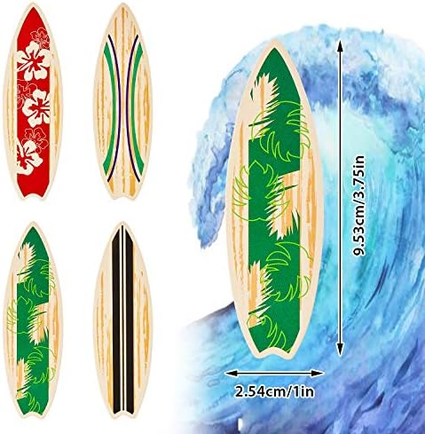 48 Pieces Surfboard Cupcake Toppers Surfboard Beach Cake Decorations Surfboard Mini Accents for Swimming Pool Summer Beach Party Luau Birthday Baby Shower Party Supplies