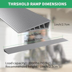 1" Rise Threshold Ramps for Doorways, 2000 Lbs Load Capacity, 35.5"L Rubber Wheelchair Ramp Door Threshold Ramps for Wheelchairs for Home with Self-Adhesive, Non-slip Waterproof and Cuttable