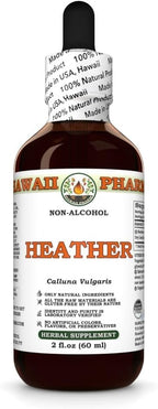 Heather (Calluna Vulgaris) Dry Leaf and Flower Glycerite, Made in Hawaii, Raw Materials, All Natural, Vegan, Lab Tested Alcohol-Free Liquid Extract - 2 fl.oz