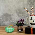 MAGICLULU Crystal Pumpkin Desktop Ornament 2.5 Inch Small Glass Pumpkin Figurine for Home D Cor Thanksgiving Halloween Party Decoration
