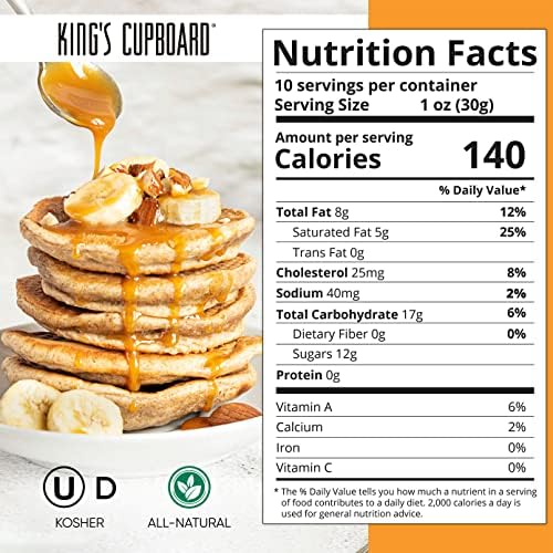 King's Cupboard Bourbon Caramel Sauce - The Perfect Sauce for Ice Cream, Fruit Dip, Topping Desserts, Caramel Drizzle for Coffee - Gluten-Free, Kosher, All Natural Ingredients, Made in USA 10.4 oz