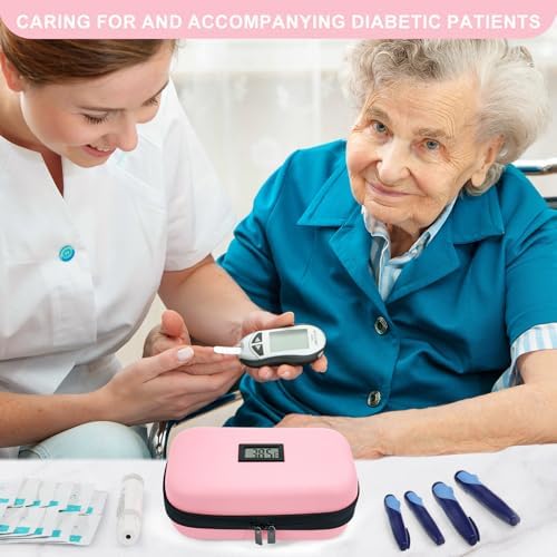 Gosemai TSA Approved Insulin Cooler Travel Case Medication Cooler for Travel with Thermometer Temperature Display Diabetic Medication Organizer Medical Travel Cooler Bag with 2 Ice Pack