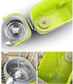 Rotating mop Double Drive Separable Hand wash Free Hand Pressure Automatic Drying Wet and Dry Mop Bucket, 2 mop Heads