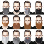 WILLBOND 12 Pcs Fake Beard Funny Fake Mustache Costume False Whiskers Facial Hair Disguise Accessories with Adjustable Elastic Rope for Males Costume Halloween Cosplay Supplies