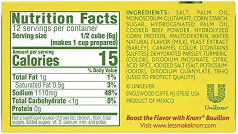 Knorr Cube Bouillon, Beef cubes, 2.3 oz, 6 Count (Pack of 3)